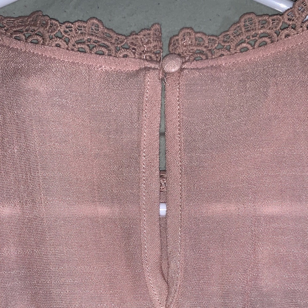 NWT Mine Womens Floral Rose Embroidered Dusty Pink Sz L Dress - Picture 8 of 10